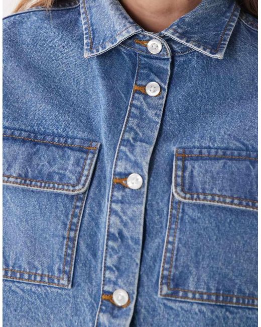 Miss Selfridge Blue Denim Boxy Shirt