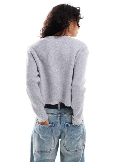 Stradivarius Gray Cardigan