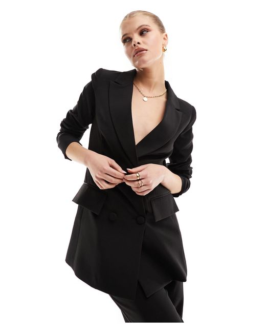 4th & Reckless Black Webb Double Breasted Blazer Co-ord