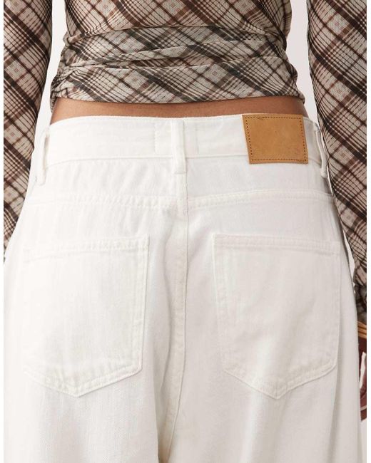 SNDY'S White Cotton Lightweight Slouch Balloon Leg Jeans