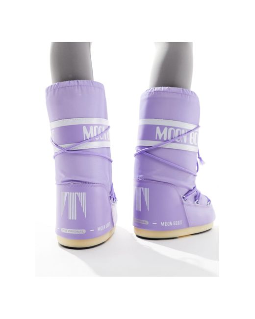 Stivali da neve alla caviglia lilla di Moon Boot in Purple