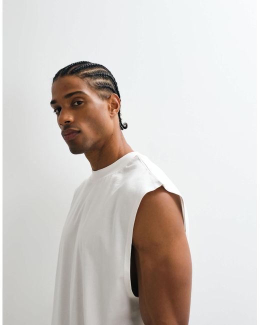 ASOS – basic-tanktop in Blue für Herren