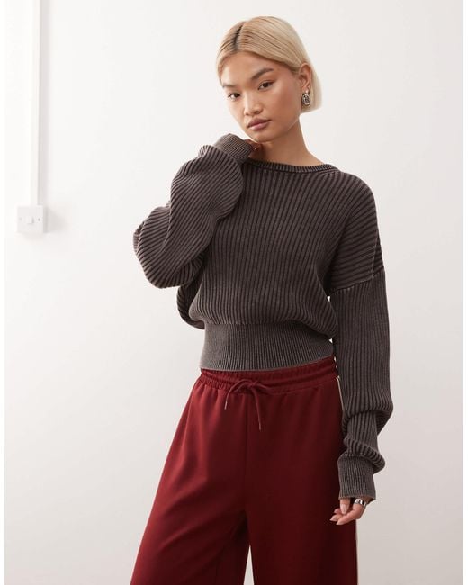 Collusion Red Fitted Hem Knitted Jumper