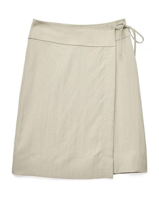 NA-KD Green Wrap Tie Midi Skirt