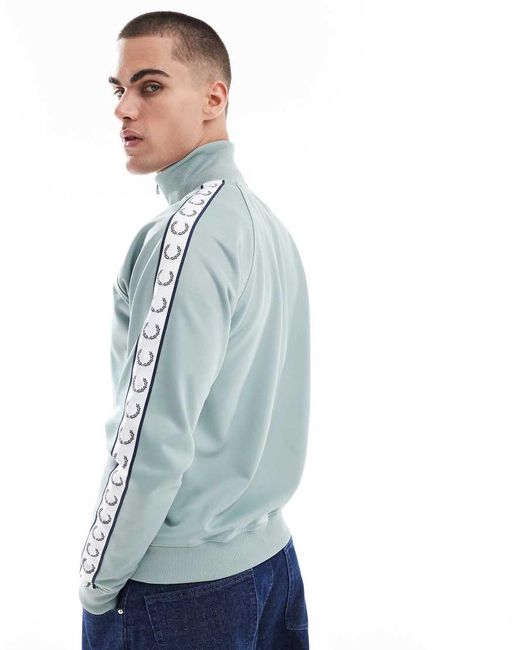 Fred Perry Trainingsjack Met Contrasterende Bies in het Blue voor heren