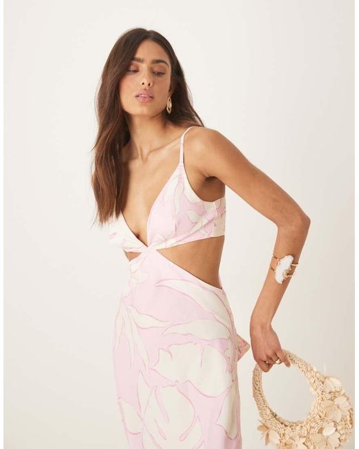 Pretty Lavish Pink Cut-Out Maxi Dress