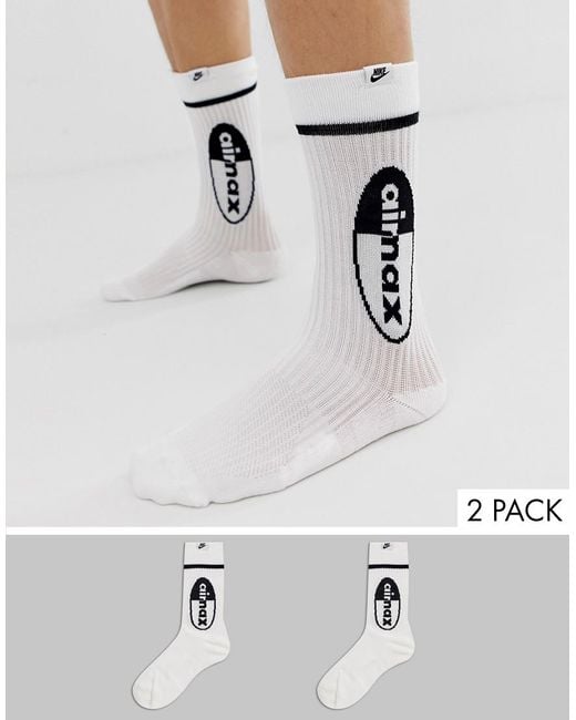Nike White Air Max Crew Socks (2 Pairs) for men