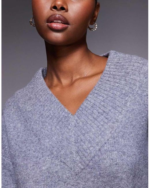 River Island Purple V-neck Jumper