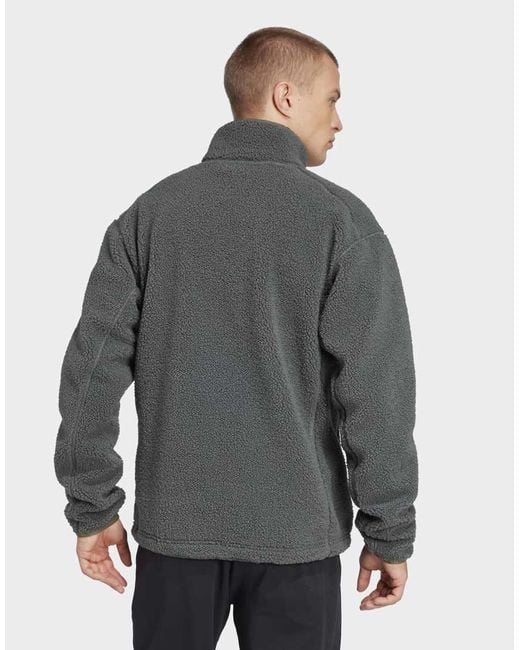 Sudadera Verde Hiedra Sin Cierres De Felpa Mullida Terrex Xploric High Pile Fleece De -Negro Adidas de hombre de color Gray