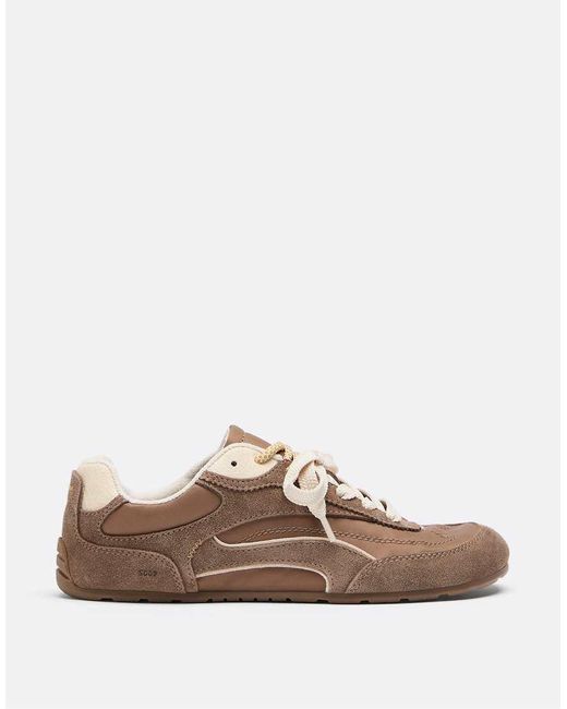 Stradivarius Brown S009 Leather Detail Barefoot Trainers