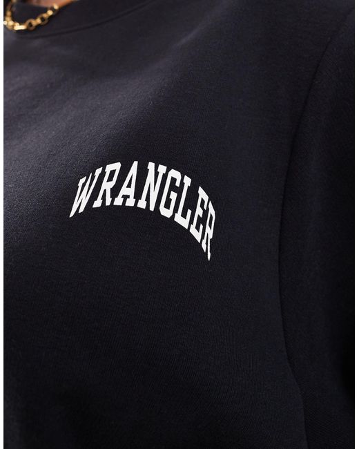 Wrangler Blue Crew Neck Sweatshirt With Small Logo