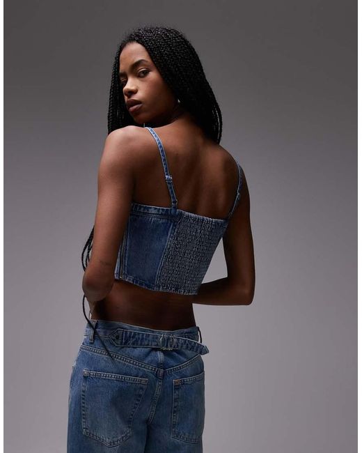 Levi's Blue Denim Cami Corset Top
