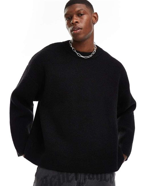 Jersey Extragrande De Mezcla De Lana Teo De Weekday de hombre de color Black