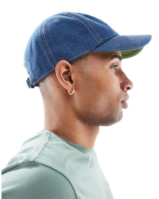 Levi's Blue Monogram Denim Baseball Cap for men