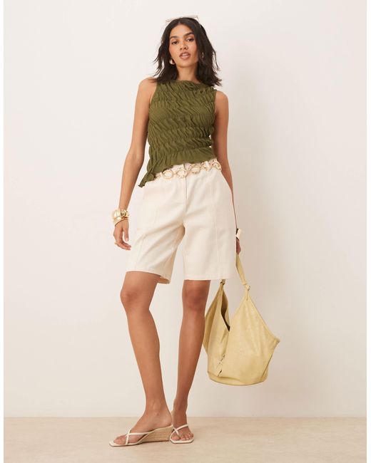ASOS Green Asymmetric Shirred Top