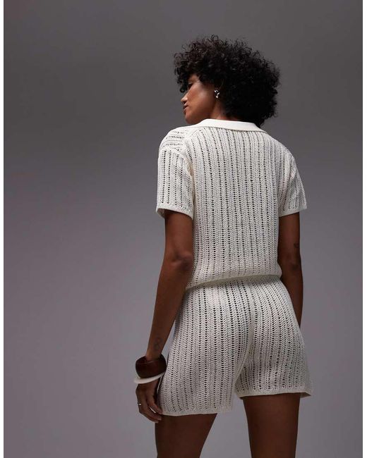 ARKET Gray Paper Knitted Beach Shorts