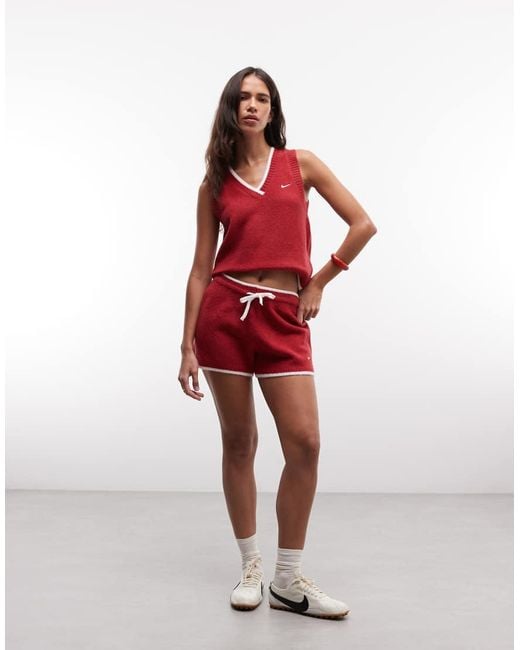 Nike Red Knitted Short