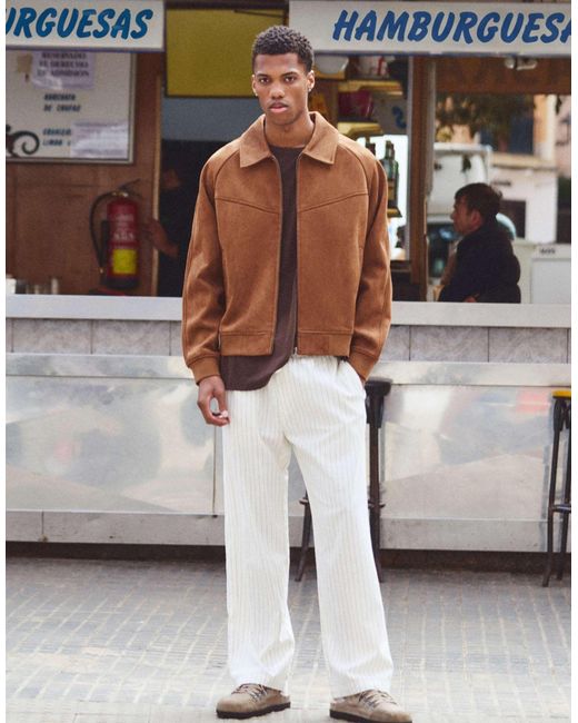 Pantalon en lin mélangé - marron Pull&Bear pour homme en coloris Blue