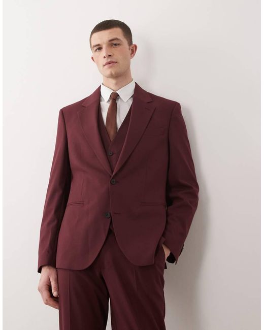 ASOS Red Slim Suit Jacket for men