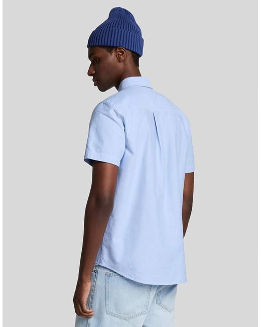 Lyle & Scott Blue Ss Woven Shirts Short Sleeve Oxford Shirt for men