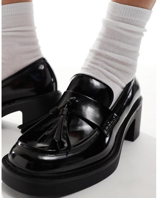 Schuh Black Lovelyn Heeled Loafers