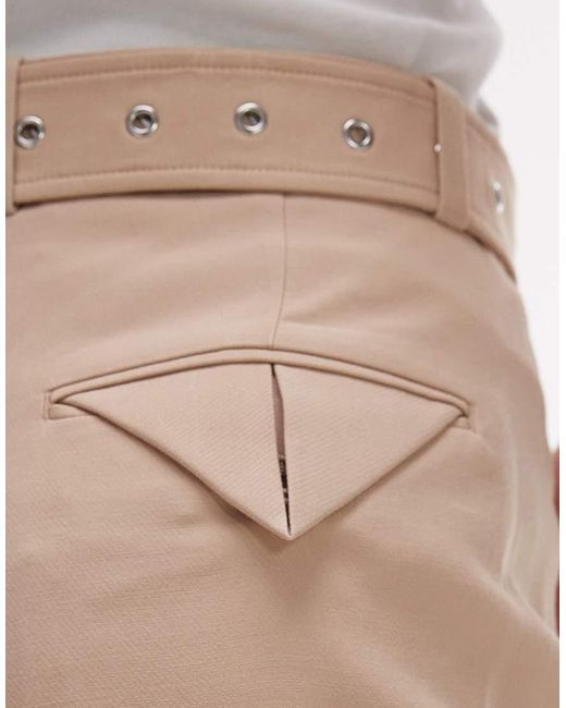 & Other Stories Natural Fluid Wide Leg Pants With Eyelet Belt