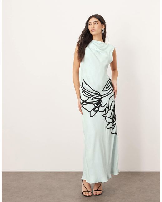 ARRANGE White – asymmetrisches maxi-schlauchkleid