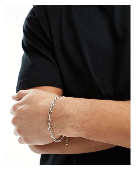 ASOS Black Waterproof Stainless Steel Chunky Link Chain Bracelet for men