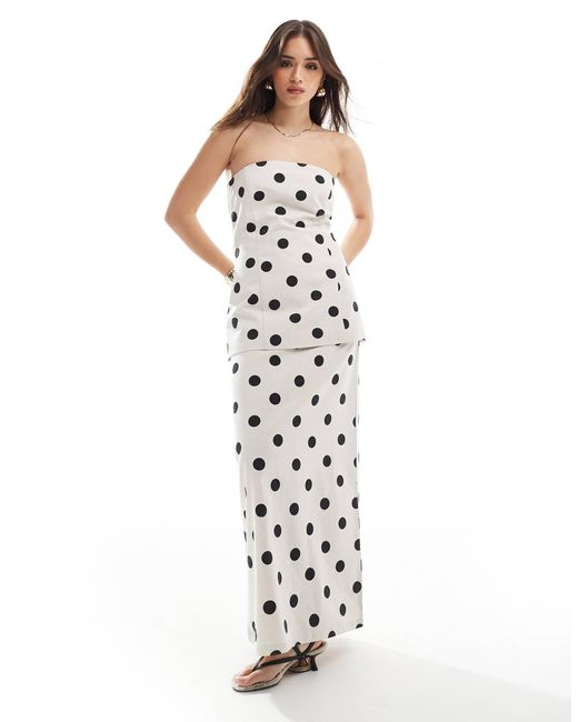 4th & Reckless White – trägerloses longline-oberteil aus leinenmix