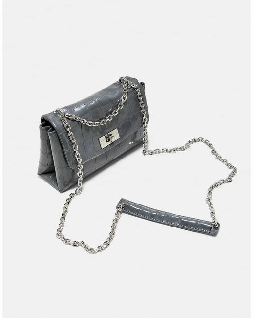 Stradivarius Gray Rigid Coconut Effect Crossbody Bag