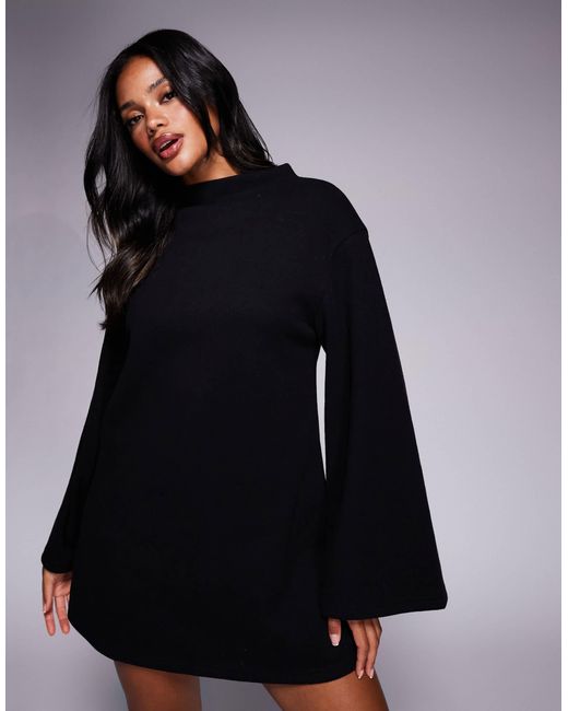 ASOS Black Supersoft Wide Sleeve Mini Dress