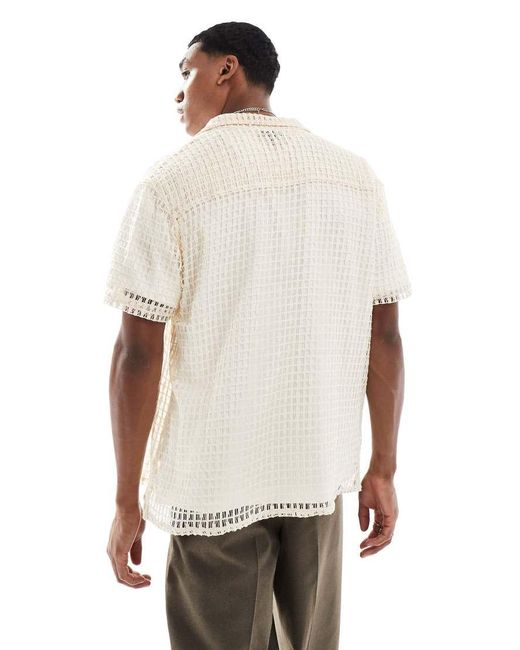 Camicia Color Sabbia di Another Influence in White da Uomo