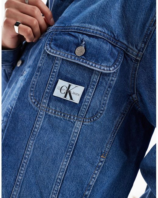 Veste en jean unisexe style années 90 Calvin Klein en coloris Blue