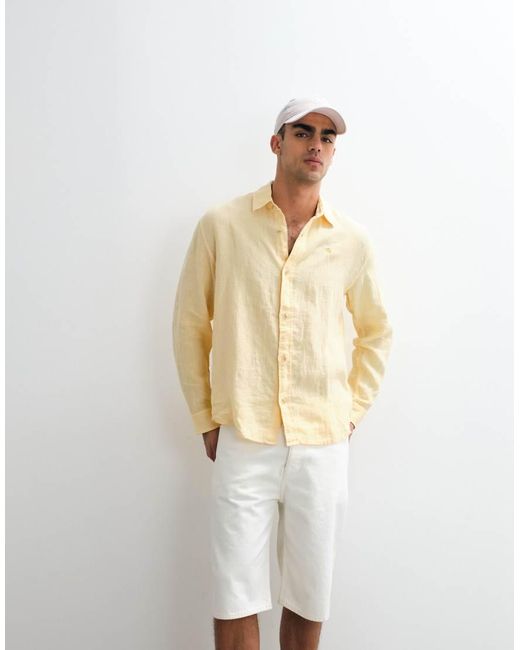 Abercrombie & Fitch Natural 100% Linen Long Sleeve Shirt for men