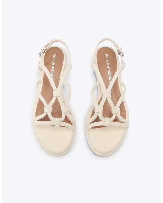 KG by Kurt Geiger White Roonie Flat Sandals