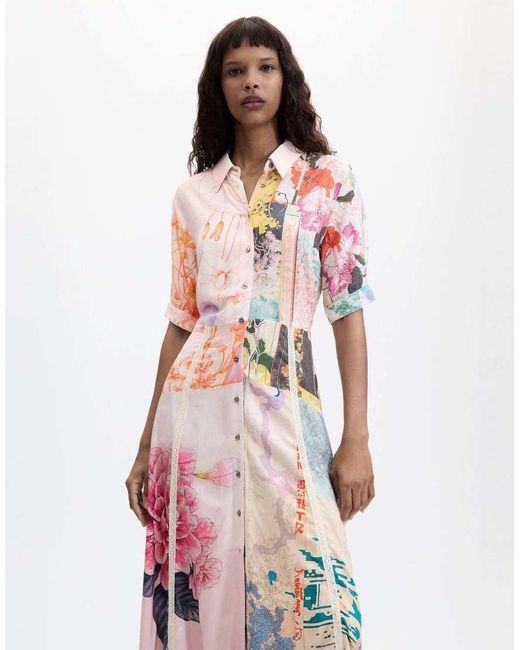 Desigual Red Printed Maxi Dress