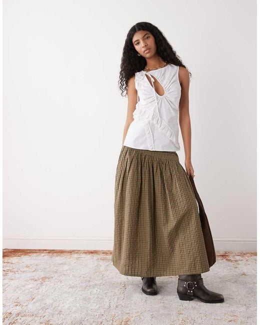 Collusion White Nylon Keyhole Channel Top