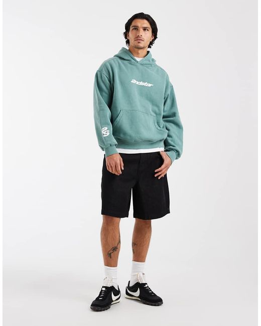 Cotton On Blue Box Fit Hoodie With Graphic for men