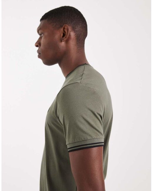Fred Perry Green Twin Tipped T-shirt for men