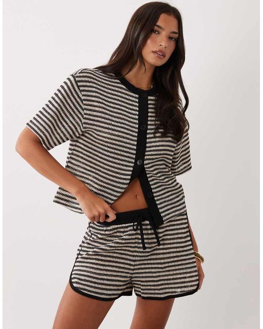 ASOS Multicolor Textured Knit Runner Short Co-Ord