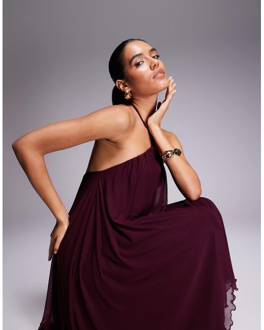 Fashionkilla Purple – neckholder-babydoll-minikleid