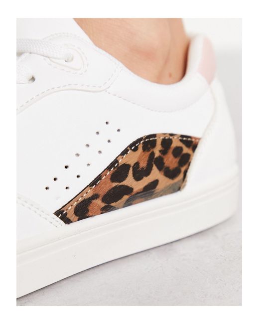 London Rebel Natural Panelled Lace Up Trainers
