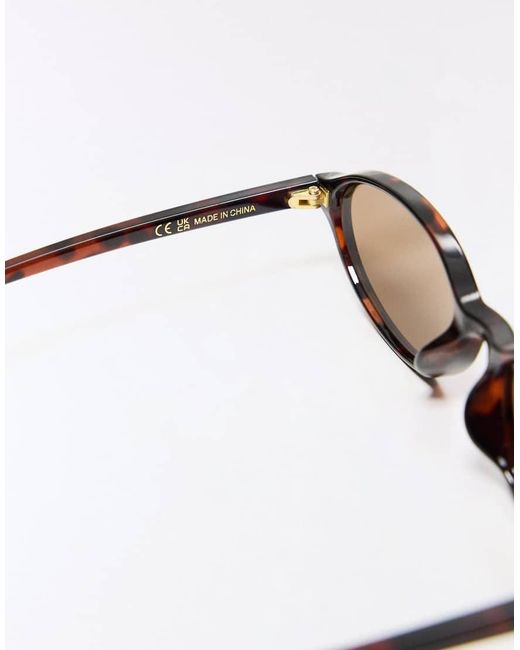 Bershka Brown Oval Plastic Sunglasses