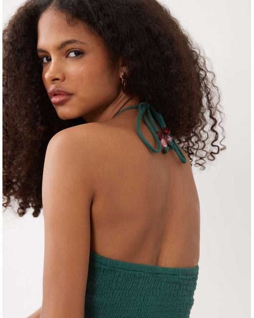 Mango Blue Teen Halterneck Tiered Maxi Dress