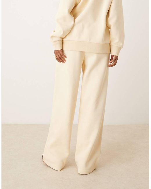 ASOS Natural Wide Leg Brushback Trackies