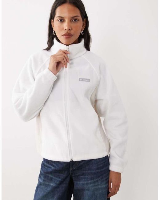 Columbia White Benton Springs Relaxed Full Zip