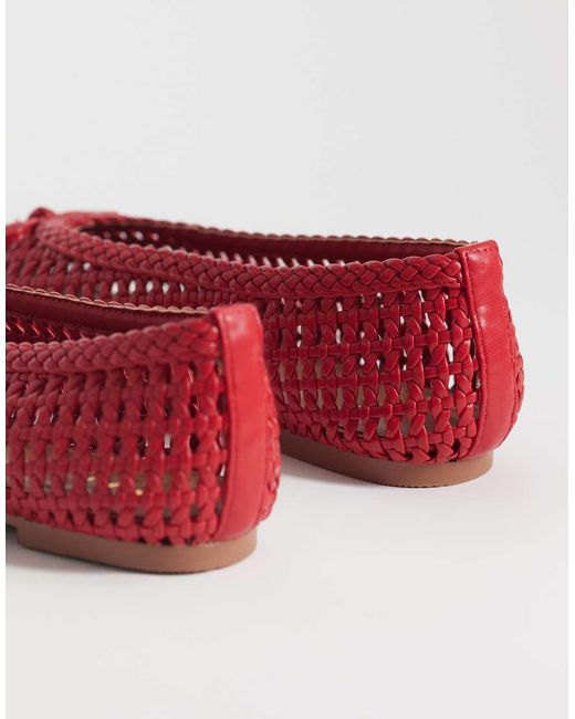 River Island Red Woven Ballet Shoes