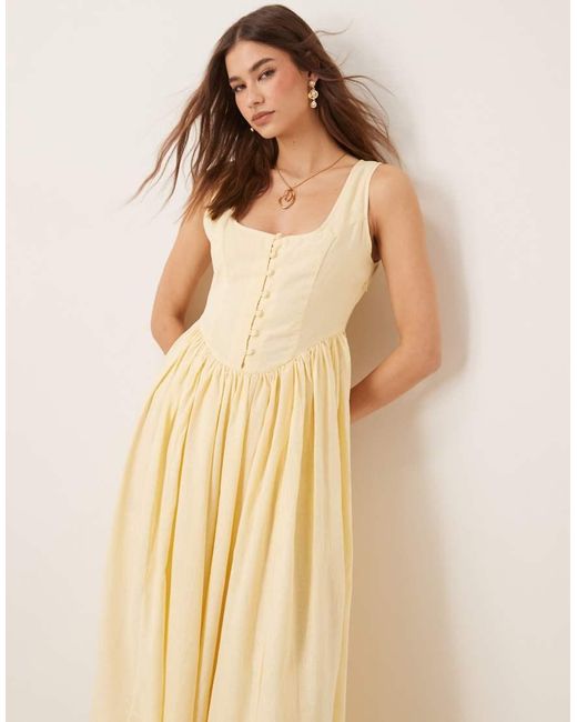 Nobody's Child Natural Cora Scoop Neck Cami Midi Dress