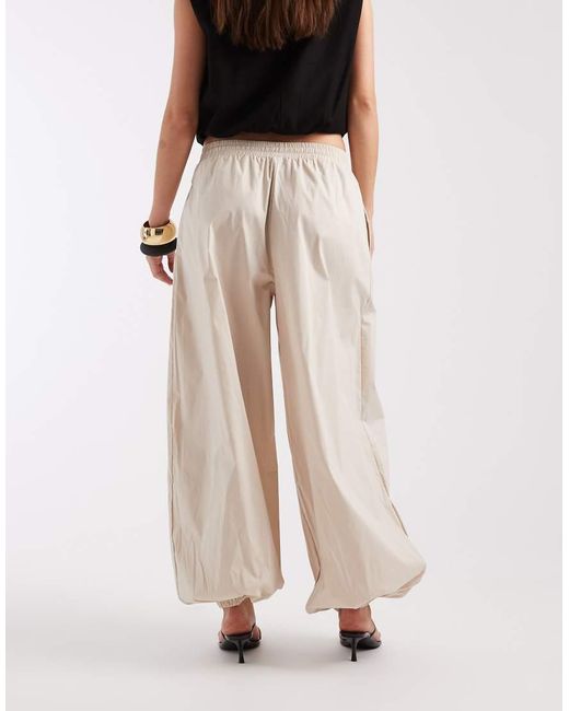 Object White Poplin Balloon Tie Waist Trouser