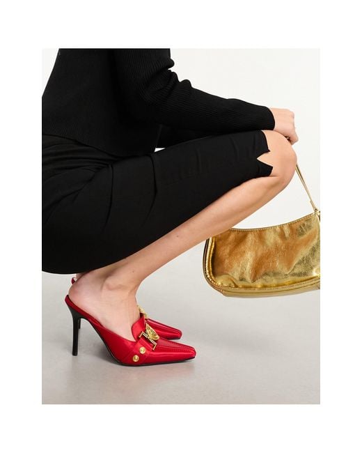 Jeffrey Campbell Red Liona Heeled Mule With Hardware